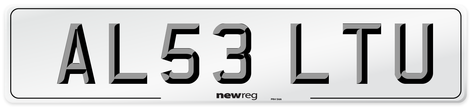 AL53 LTU Number Plate from New Reg